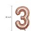BALONAR 40 Inch Jumbo 13rd Rose Gold Foil Balloons for Birthday Party Supplies,Anniversary Events Decorations and Graduation Decorations