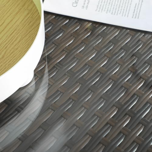 Outsunny 10 Seater Rattan Dining Set with Expandable Table and Nesting Chairs, Rattan Garden Furniture Set with Cushions, Outdoor Dining Table and Chairs, Sectional Corner Sofa Set, Brown - Image 9