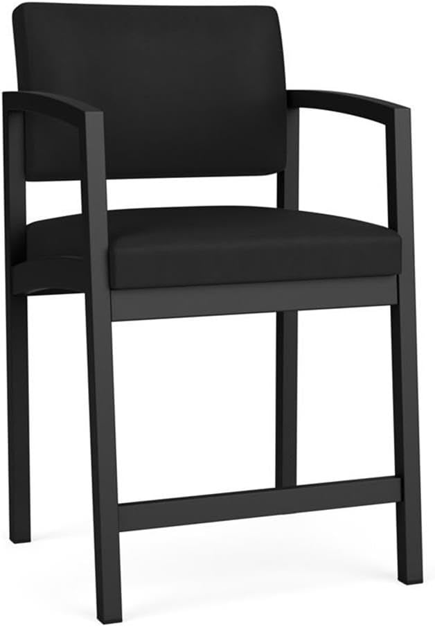 Lenox Steel Reception Waiting Room Healthcare Hip Chair/Black Steel/Brown