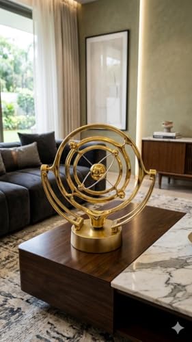 Image of Kinetic Orbital Perpetual Motion Newton Pendulum Physical Science Desk Toy Art for Office Home Decoration Multicolor