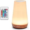 Auxmir Luce Notturna Bambini, Lampada da Comodino, Lampada LED Colorata con 13 Colori, Luminosità Regolabile, 3 Modi d’Illuminazione, Touch e Telecomando, Batteria Ricaricabile, Marrone Chiaro
