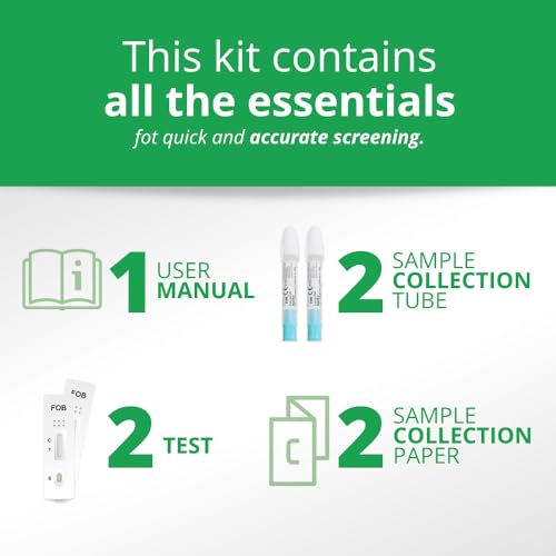 2 Test auf okkultes Blut im Stuhl Heimtest Stuhluntersuchung Blut im Stuhl Selbsttest Testkit zur Darmkrebsvorsorge FOB Test Schnelltest