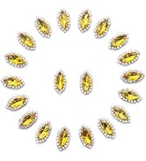 Sew on Rhinestone 20Pcs,Horse Eye Glass Rhinestones Buttons Flatback Embelishments with Diamond 1...