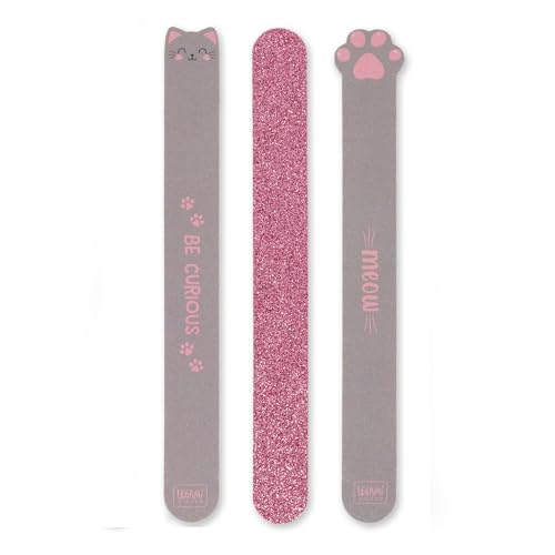 Legami - Lot de 3 limes à ongles, clous avant les males, 3 limes adaptées pour raccourcir, citron et modeler tous les types d'ongles, pour une manucure précise, 2 x 18 cm