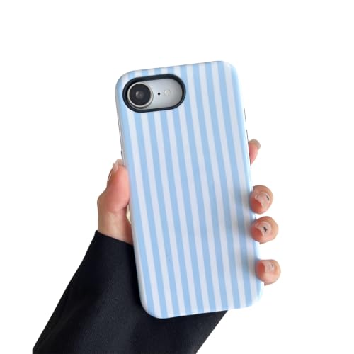 ZTOFERA Cute Striped Magnetic Case for iPhone 16e/17e,Blue