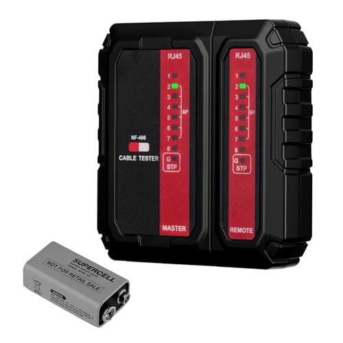 Mcbazel Tester para Cables de Red RJ11 RJ45, Comprobador de Cable de LAN, Comprobador de Cable Telefónico, Cable de Conexión para CAT6A, CAT6, CAT5E, CAT5