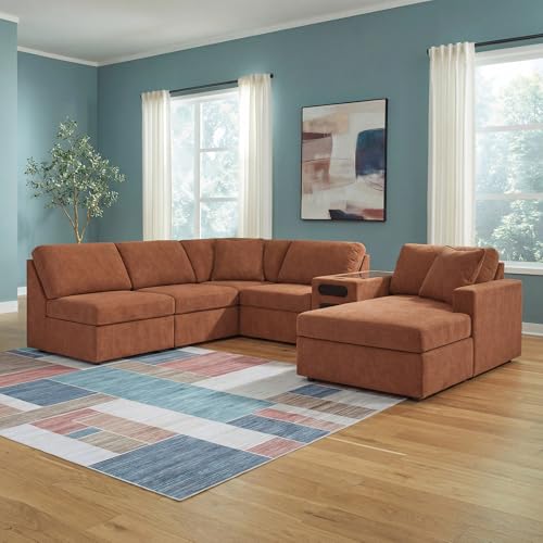 Image of Signature Design by Ashley Modmax 6-Piece Sectional with Chaise, Spice