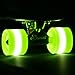 Sunset Skateboard Co. 59mm 78a LED Light-Up Cruiser Wheels (2-Pack) with ABEC-7 Carbon Steel Bearings for Glow-in-The-Dark, All Ages & Skill Levels Skating Fun with No Batteries Required (Green)