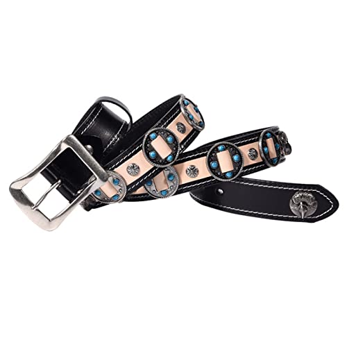 Ceinture de cow-boy western en cuir véritable large 38 mm cloutée aigle pour homme et femme