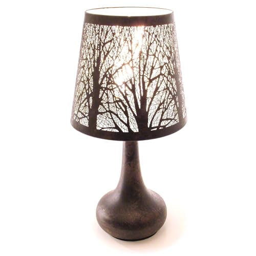 Tree Design Touch Operated Lamp - Mains Powered Modern Bronze Effect Indoor Home Decorative Light with 4 Stage Dimmer Function for Bedroom, Hallway, Living or Dining Room - H28 x 17cm Diameter Tree Design Touch Operated Lamp - Mains Powered Modern Bronze Effect Indoor Home Decorative Light with 4 Stage Dimmer Function for Bedroom, Hallway, Living or Dining Room - H28 x 17cm Diameter