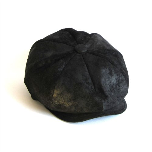 Casquette en daim Bakerboy Curt Dasmarca - Chapeau gavroche hiver homme en cuir velours