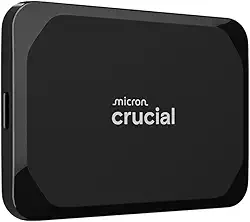 Crucial SSD portátil X9 de 1 TB, até 1050 MB/s, USB 3.2 USB-C, unidade de estado sólido externa, compatível com Windows, Mac e Android, armazenamento confiável para jogos, arquivos e backups, preto
