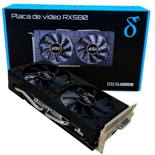 Placa de Vídeo AMD RX 580 8GB GDDR5 FHD/QHD 256-bit GPU 1286 MHz HDMI, DisplayPort, DVI, PCI Express 3.0, para Jogos Trabalho Entretenimento