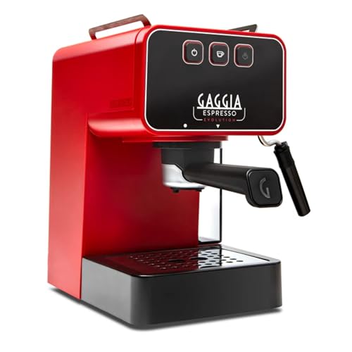 Gaggia Espresso Evolution Red | PID Kesseltemperaturregler | Kaffeemaschine Made in Italy | Automatische Vorbrühautomatik | Siebträger 53 mm | Espressomaschine mit Pumpe | Amerikanisch