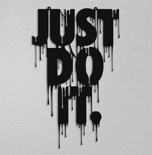 Benziso Motivational Metal Wall Art Inspirational Wall Decor Just Do It Decorative Sign for Office Encouragement Gifts (Black)