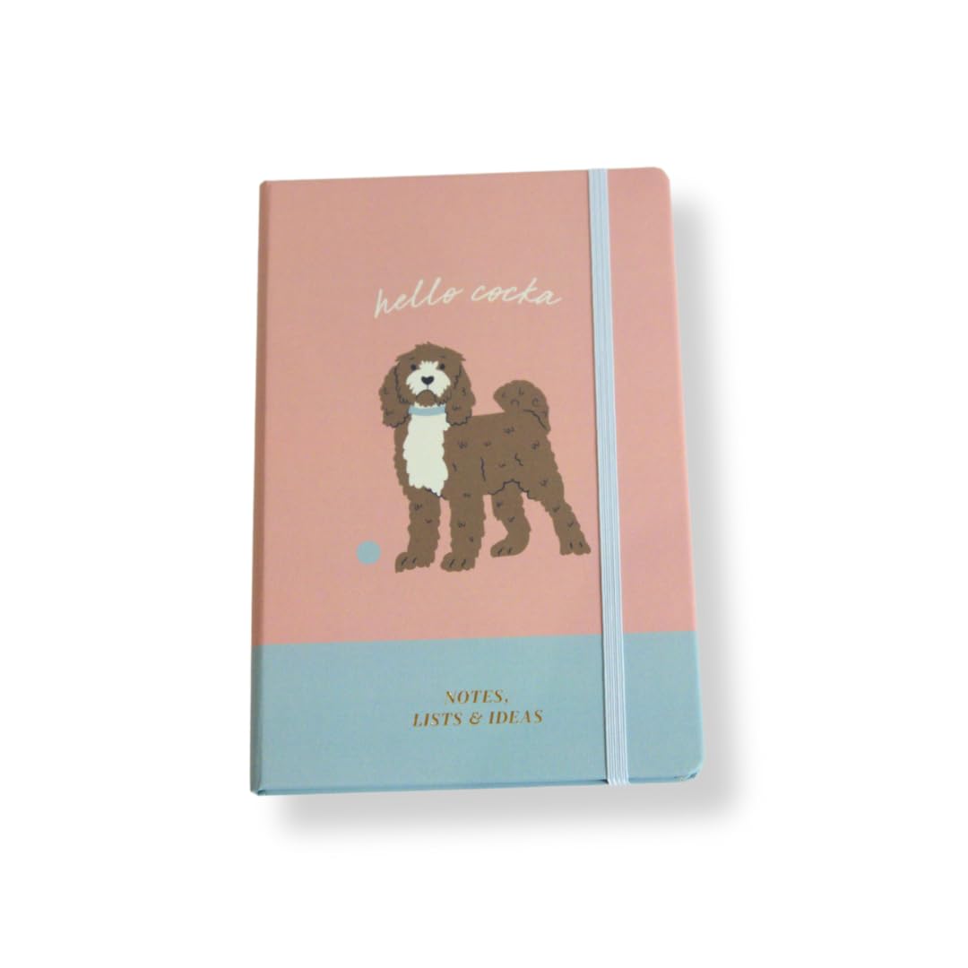 Cute CREATIONS A5 Notebook Hardcover, Journal lined for Writing, Working, Study, Planning, Diary, Journaling, Gift with Cute Dog Design (1, Cockapoo)