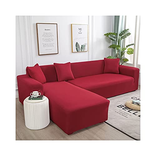 Housse canapé 2 places rouge pour protéger un sofa usé - 2