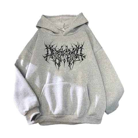 Y2K Grunge Gothic Graphics Hoodies Women Harajuku Aesthetic Hiphop Long Sleeve Oversized Sweatshirt Streetwear Autu Cover