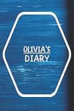  Olivia\'s Diary: Blue Wood Background Diary / Notebook / Journal School Gift for Olivia / Diary / Unique Greeting Card Alternative