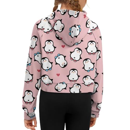 Girls Half Zipper Collar Cropped Hoodies Long Sleeve Raglan Pullover Sweatshirt Relaxed Fit Hoodie with Pocket2