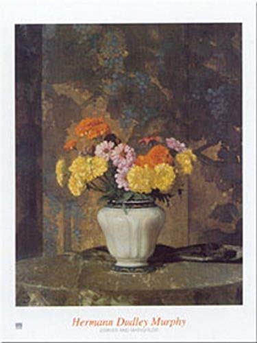 buyartforless Zinnias and Marigolds, 1933 by Hermann Dudley Murphy 31.5x23.625 Art Print Poster