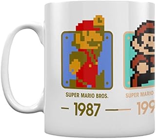Pyramid International Super Mario (Dates) Official Boxed Ceramic Coffee/Tea Mug, Paper, Multi-Colour, 1 Count (Pack of 1)