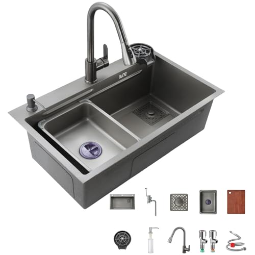 Stainless Steel Kitchen Sink, 27 Inch Single Bowl Workstation Sink, Undermount Kitchen Sink with Accessories - Ideal for Home, Restaurant, or Workshop - Drop in Single Bowl Commercial Sink