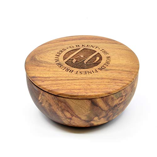 Image of Kent SB6 Mens Shaving Soap Bowl in Dark Oak - Wooden Bowl Shaving Cream for Men 4.23 oz. Shave Soap Puck - Moisturizes and Hydrates, Prevents Skin Irritation and Razor Burn. Barber Quality Shave Cream