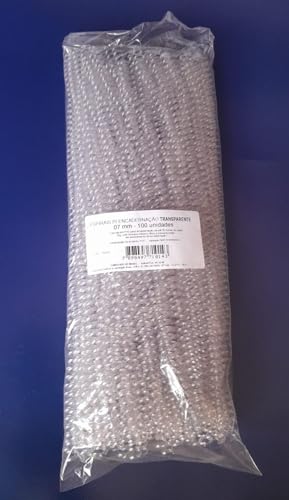 Espiral Para Caderno 07Mm Transp Com 100Un P/25Fls Pacote 108724