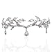XYDZ Blatt Hochzeit Tiara Krone, Strass Kristall Braut Tiara Haar Pin Tiaras Stirnband für Bridal für Hochzeit Abschlussball Geburtstag, Hair Pin Hochzeitsparty (Silber)