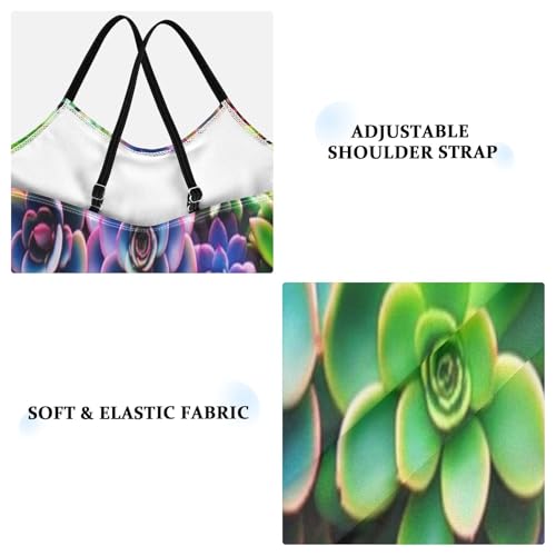 Succulent Plant Colorful Girls' One-Piece Swimwear, Beach Apparel 3-10 Y with Adjustable Shoulder Strap, 3-10 Y3