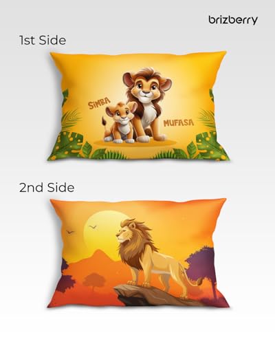 Image of Brizberry Kids Pillow Cushion with Super Soft Fabric | Animal & Cartoon Prints | 12x18 inches (Design 3)