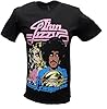 Mazeys Mens Thin Lizzy Officially Licensed T Shirt Vagabonds with Tracklist 2XL #4