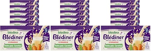 Blédina Blédiner Croissance Céréales/Carottes Petits Pois dès 12 Mois 500 ml - pack de 6 (Lot de 3)