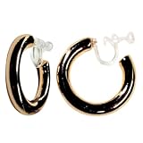 Pendientes de aro de oro de 35 mm para mujer, sin perforación, aspecto perforado