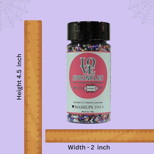 Image of Confect Halloween Spooky Eyes Sprinkles - Edible Candy Mix with Purple, Orange, White & Black Pearls - Ghostly Cake & Cupcake Toppers for Halloween Baking & Party Decorating - 4.2 Oz