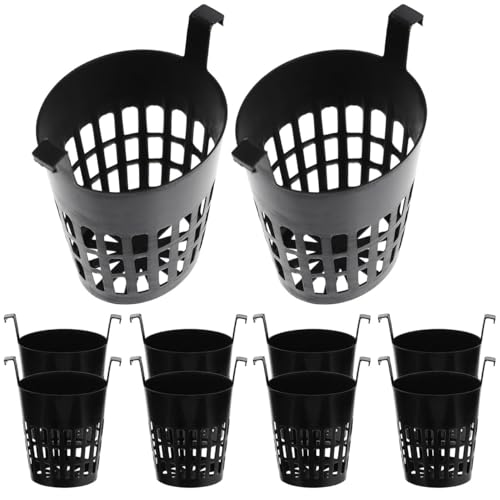 POPETPOP 1set Plant Basket with Hook Pots Basket Plant Hanging Planters Outdoor Hook Hanging Artificial Hanging Baskets Plants for Hanging Baskets Garden Pond Plant Baskets Black 10pcs