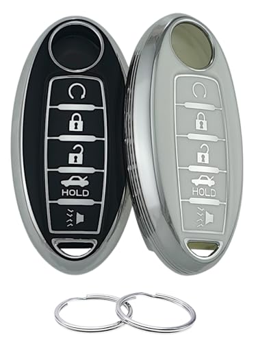 Coque de clé en TPU pour Nissan Murano Titan boîtier télécommande protection silicone argent noir