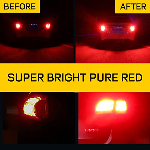 1157 Led Bulbs Red, Brake Stop Light Super Bright 3000 Lumens Error Free Canbus By Yifengshun, Bay15D 7528 2057 2357 Automotive Led Tail Rear Light Bulb For Car Rv Truck 144Smd (2Pcs) #TOP1