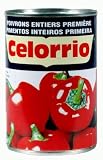 Celorrio Poivrons Rouges Entiers Grillés Extra, Gros Calibre, Chair Épaisse, Pack de 3 Boî...