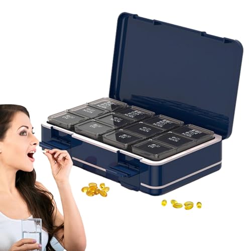 Birtern Pastillero – Contenedor portátil de medicamentos de viaje | Organizador de medicamentos de viaje siete días a la semana Pastillero para mochila de bolsillo