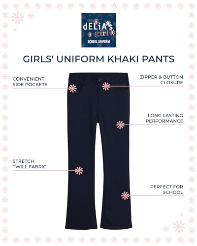 Image of dELiA*s Girls 2 Pack Stretch Twill Khaki School Uniform Pants (4-16)