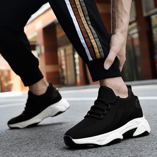 Tallure Sneakers,Height Increasing Shoes,Elevator Shoes for Men Invisible Height Shoe for Men Women Flying Woven Mesh Breathable Running Sneakers Flat/1.54/2.36/3.15/3.93 Inches Taller Shoe3