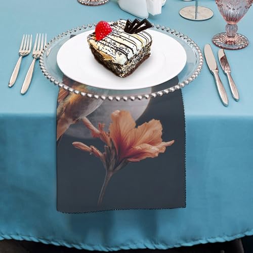 Servilletas de tela para bodas con estampado floral y forma cuadrada 5
