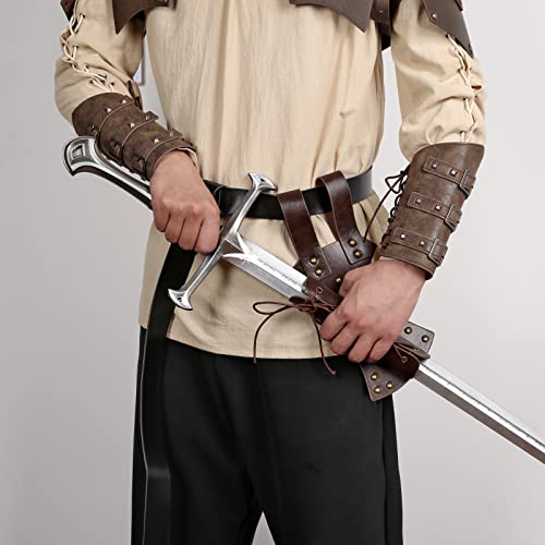 HZMAN Cinto de espada de couro LARP Medieval Sword Belt Acessório de Espada Rapier Knight Coldre Esp