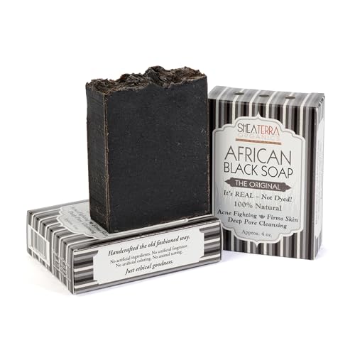 Product Image of the Shea Terra Organics Authentic African Black Soap Bar| Non Toxic All Natural...