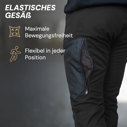 PUMA Workwear Pro-One Adventure Outdoor Wanderhose Herren - Ideal zum Klettern, Bergsteigen, Parkour und mehr – flexibel, verstärkt & strapazierfähig - Outdoor Hosen für Herren - Schwarz - M