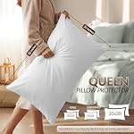 Beddora 2 Pack protecteurs oreillers Taille Reine – Couvertures étanches pour oreillers zippés, punaise de lit & Enveloppes d'oreillers antidérapantes 20 x 30 Poches, housses d'oreiller imperméables sans bruit pour dormir