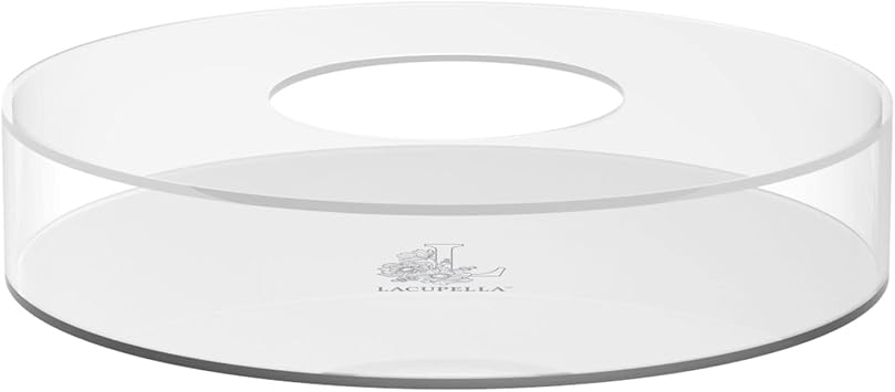 Lacupella Acrylic Fillable Cake Pillar Stand, Raiser and Enhancer Display Wedding Centerpiece - Decoration with Flowers, LED, Donuts, Sand, Water and More 8 in Diameter 2 in High