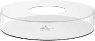 Lacupella Acrylic Fillable Cake Pillar Stand, Raiser and Enhancer Display Wedding Centerpiece - Decoration with Flowers, LED, Donuts, Sand, Water and More (8 in Diameter 2 in High)